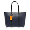 CONTRAST LEATHER TOTE BAG