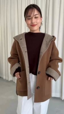 12closet(トゥエルブクローゼット)のミドル丈リバーコート通販