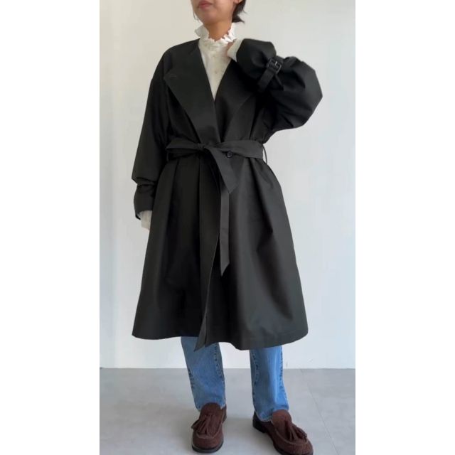 美品　早い物勝ち　トレンチコート　ノーカラー　コート 12closet(トゥエルブクローゼット)の【洗える】【撥水】ノー