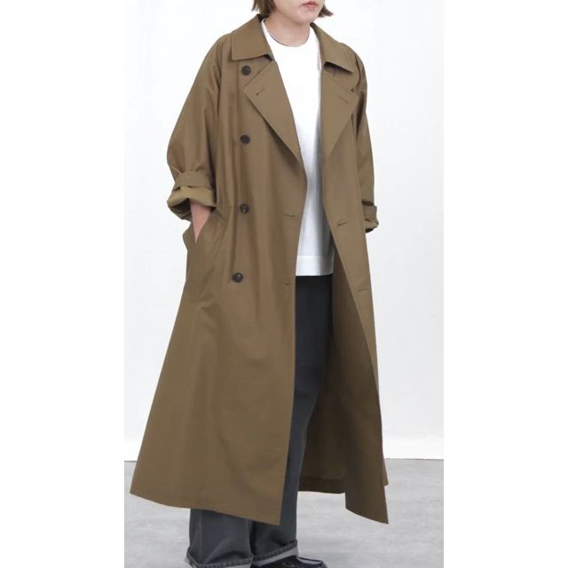 【新品】 バウト トレンチコート コットン ブラック 3 BOWTE コート BOWTE(バウト)のTECHNICAL COTTON OVER SIZING UNLINED TRENCH COAT