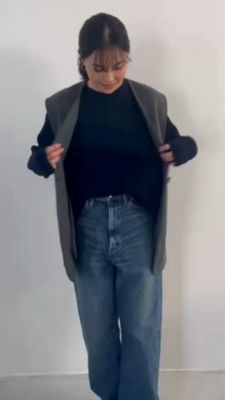 ���f���g���F164cm/�`���R�[���O���[/�t���[