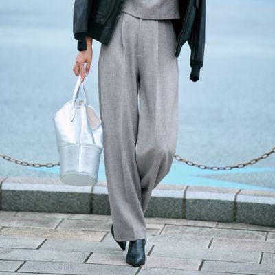 ツイード風タックパンツ