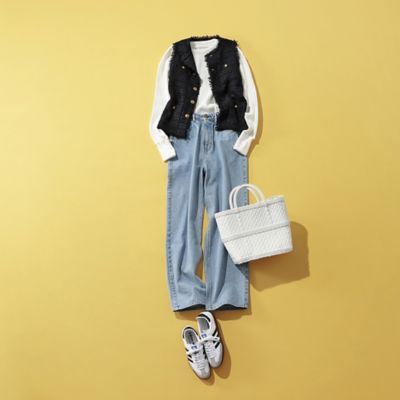 ロンTとデニムのきれいめカジュアルコーデ