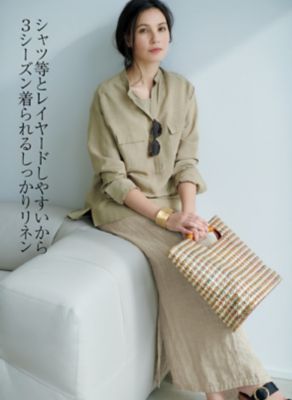 エクラ掲載　スタイリスト池田奈加子/イントゥーカ intoca. 麻綿ワンピース 見た目にも涼やかで初夏に最適！「intoca.」リネンコットン