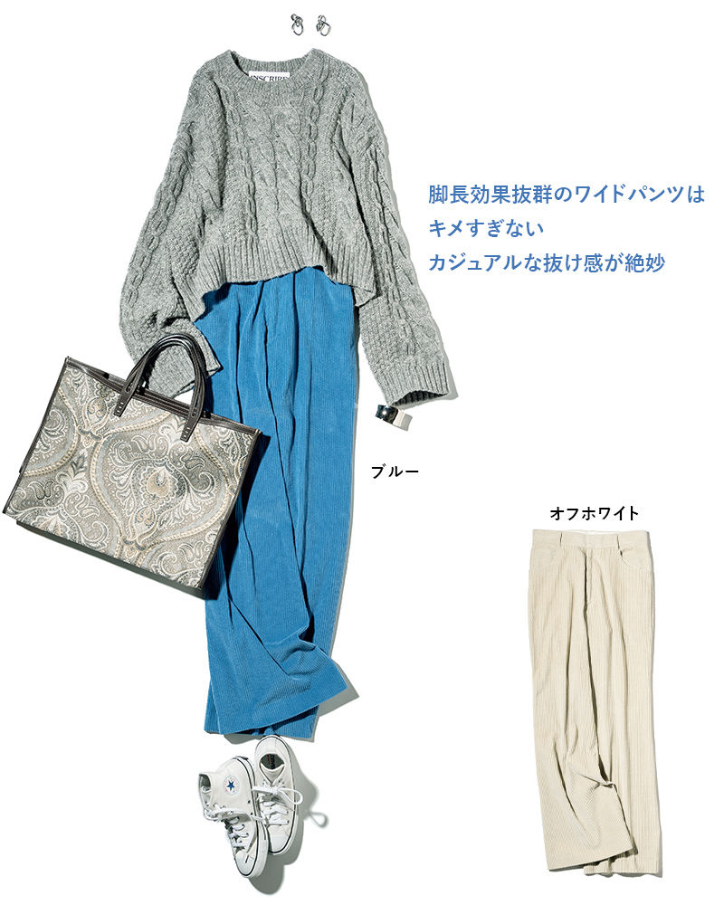 INSCRIRE(アンスクリア)コーデュロイテーパードパンツ
