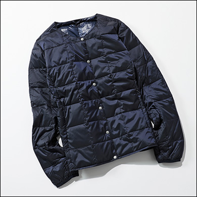 【洗えるインナーダウン】CREW NECK BUTTON DOWN JACKET