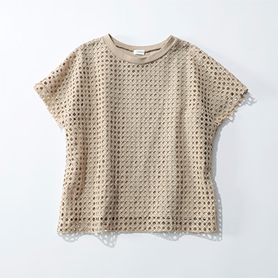 REKISAMI／メッシュ柄Tシャツ／￥19,000+税