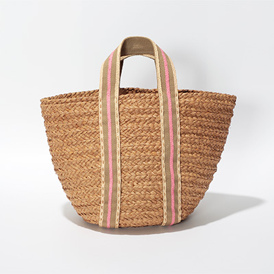 sans arcidet／ストライプハンドルラフィアBAG（L）／￥30,000+税