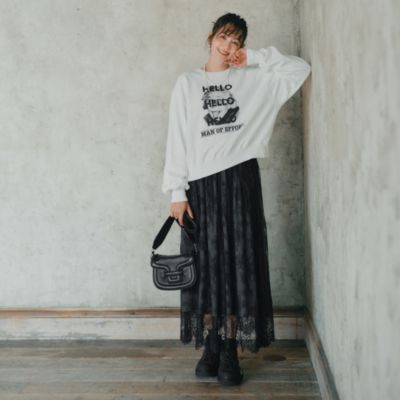 2色あればコーデが広がる<br>モードな甘さのレーススカート　【大草直子さんコラボ】スカラップレーススカート