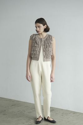 【CLANE】W FACE FRINGE KNIT VEST サイズ1 CLANE(クラネ)のW FACE FRINGE KNIT VEST通販 | mirabella