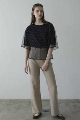 CLANE - ラインストーンシアートップス - RHINESTONE SHEER TOPS