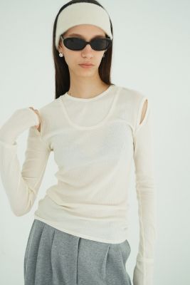 CLANE(クラネ)のLAYERED SHOULDER CUT TOPS通販 | 集英社HAPPY PLUS STORE