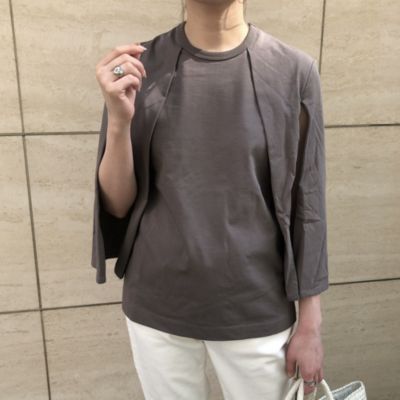 CINOH×eclat(チノ×エクラ)の袖スリット半袖トップス通販