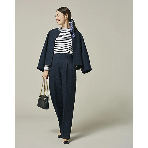 身長164cm ホワイト×ブラックボーダー/F