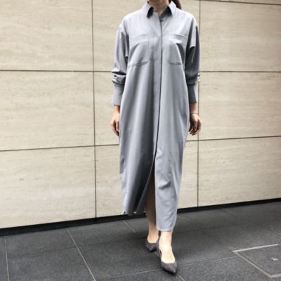E by eclat(イーバイエクラ)のベルトつきシャツワンピース通販