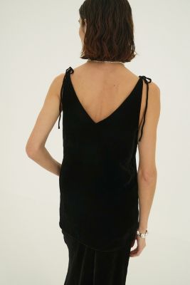 CLANE(クラネ)のVELOUR SHOULDER RIBBON CAMISOLE TOPS通販