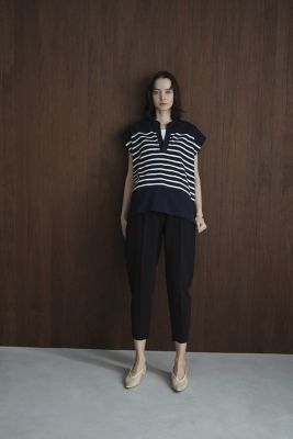 CLANE ROUNDED LINE TUCK PANTS