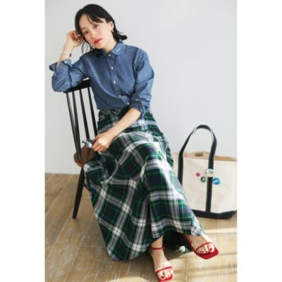 低価格安36:新品マディソンブルー STRIPEMI-MOLLETFLARESKIRT ロングスカート