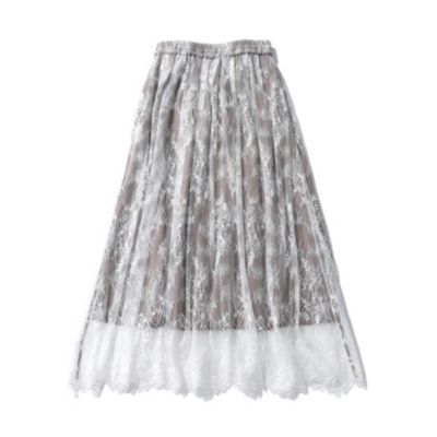 ウィムガゼット　大草直子さん　コラボ　レーススカート suadeo(スアデオ)の【大草直子さんコラボ】スカラップレーススカート