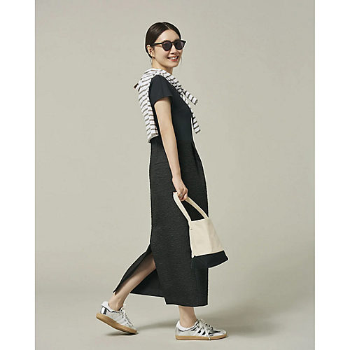 身長164cm ホワイト×ベージュボーダー/F