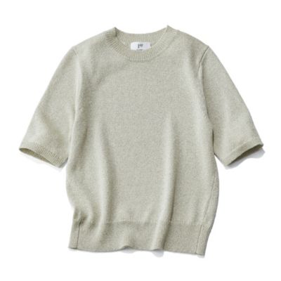 二の腕をしっかり覆う五分袖に安心感が　【三尋木奈保さん別注】ラメニットプルオーバー