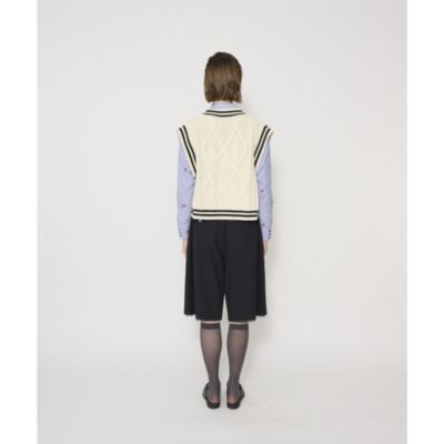 JaneMarple - ジェーンマープルCotton slab yarn tilden vest新品未使 JANE SMITH(ジェーンスミス)のKNIT CABLE TILDEN VEST通販