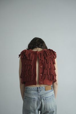 【CLANE】W FACE FRINGE KNIT VEST サイズ1 CLANE(クラネ)のW FACE FRINGE KNIT VEST通販 | 集英社HAPPY