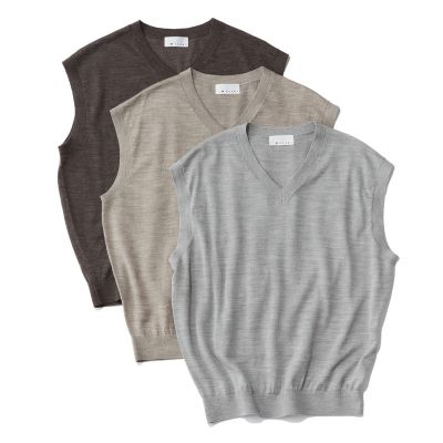 薄手ニットのノースリーブはまだ暑さが残る時期にぴったり　【コラボ】シアーニットベスト