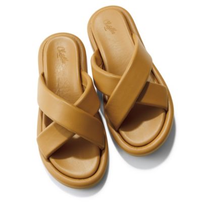 快適なインソールと上質レザーで抜群の履き心地に　【戸野塚かおるさん別注】クロスデザインサンダル