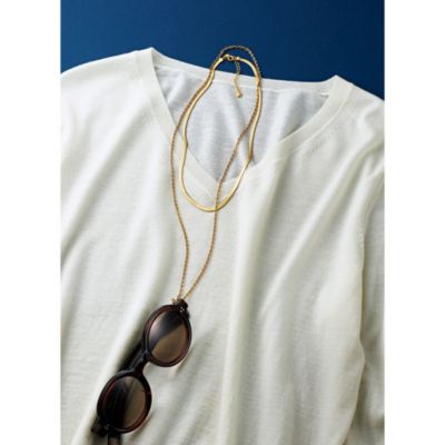 レイヤードも楽しめるマットゴールドのグラスホルダーネックレス　ホルダーネックレス