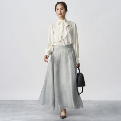 美品 ebure シルク シュリンクフラワー スカート 121,-