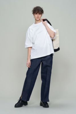 TANAKA UNFINISHED CROP JEAN TROUSERS