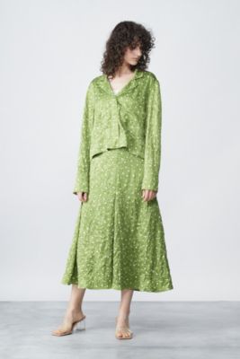 GANNI green mesh floral dress ガニーグリーンドレス 大阪ショップ