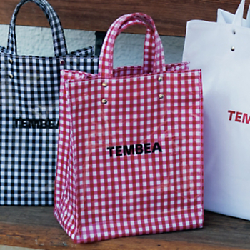 PAPER TOTE SMALL GINGHAM／TEMBEA