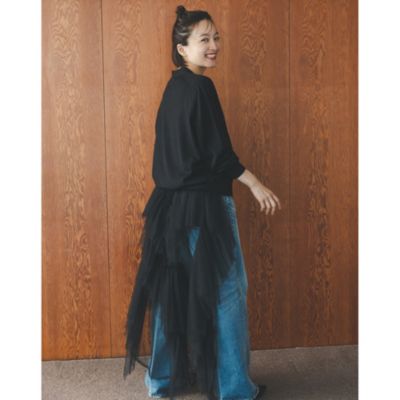 MARGE Pleated tulle wrap skirt