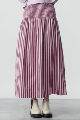 ＜集英社＞ GANNI(ガニー)/Stripe Cotton Smock Skirt