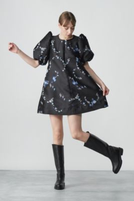 ＜集英社＞ GANNI(ガニー)/3D Jacquard A−shaped Zip Mini Dress