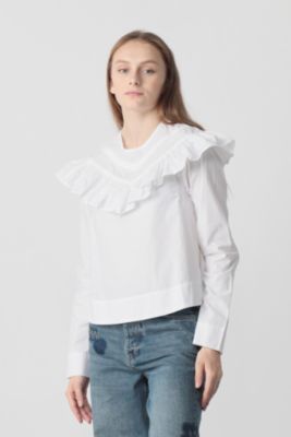 GANNI(ガニー)のCotton Poplin Frill Blouse通販 | mirabella