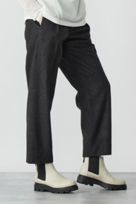 OVERCOAT PLEATED TROUSER WITH LOOPS IN WOOL FLANNEL