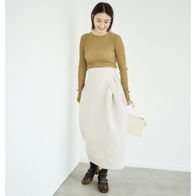 ＜集英社＞ uncrave(アンクレイヴ)/【uncrave WHITE】シャイニージャガード スカート画像