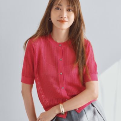 5分袖メッシュカーディガン／M7days
