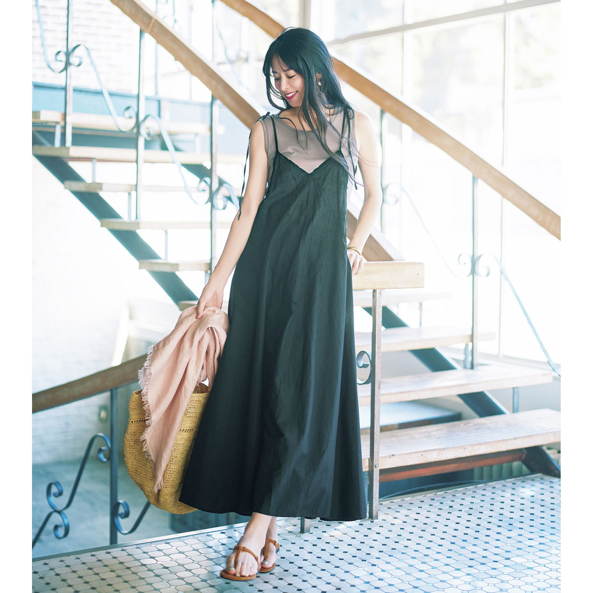 Heriter(エリテ)/【洗える】swatow handkerchief camisole dress