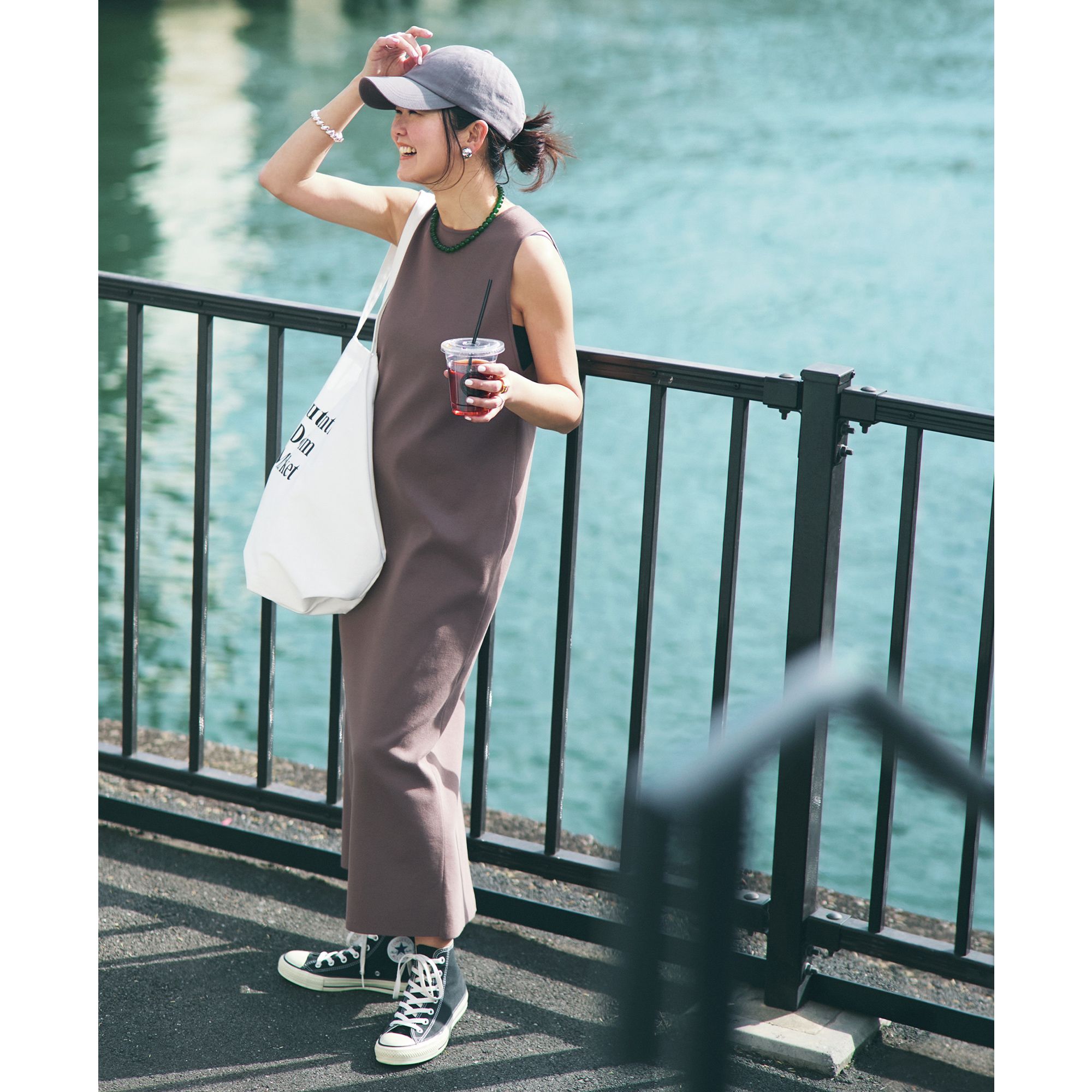 Demi-Luxe BEAMS(デミルクス ビームス)/【LEE別注】【洗える】アメリカンスリーブ ニットワンピース