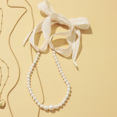 MIZUKI】14k Pearl & Diamond Bar Necklace (MIZUKI/ネックレス