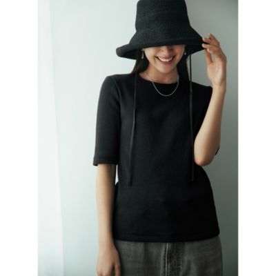 集英社HAPPY PLUS STORE12closet（トゥエルブクローゼット）/【福田麻琴さんコラボ】【洗える】ジュエリー映えする 究極のリブTシャツ