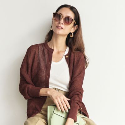 美品★ADAWAS コンパクトカーディガン ADAWAS カーディガン レディース 【古着】【中古】【送料無料