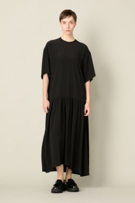 うやこまま ブラミンク　BLAMINK コットンシルクワンピース BLAMINK(ブラミンク)のシルククルーネックバックリボンワンピース通販