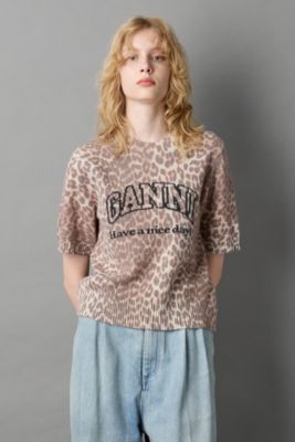 集英社HAPPY PLUS STOREGANNI（ガニー）/Graphic Wool Mix Printed Leopard T－shirt