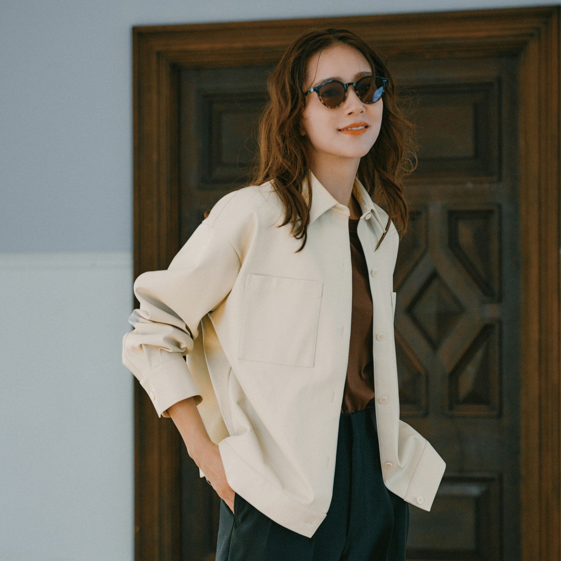 suadeo(スアデオ)/【亀恭子さんコラボ】レザー風ジャケット