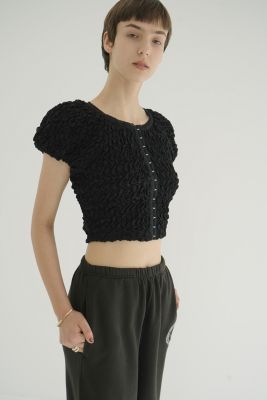 CLANE 正規商品 トップス クラネ シャーリング パフ トップス SHIRRING PUFF TOPS アイボリー/レッド/ブラック IVORY/RED/BLACK 3色展開 2025秋冬新作 CLANE - シャーリングパフスリーブトップス - SHIRRING PUFF